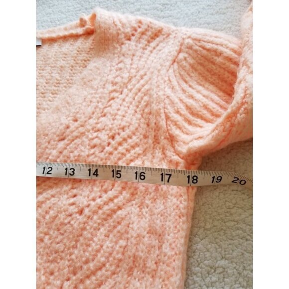 Topshop Soft Crop Chunky Knit Button Down Cardigan Apricot Womens Size XS - Picture 5 of 8